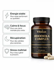 VitaLux™ - Rhodiola Complex – Stress ,Sommeil, Énergie & Focus.