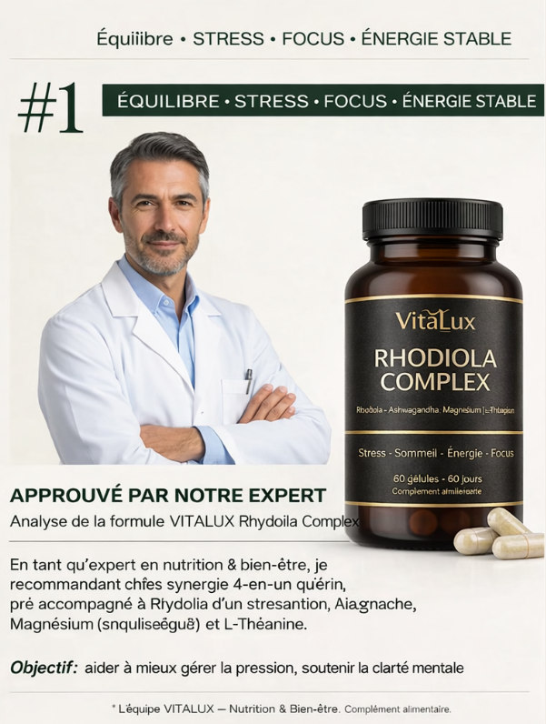 VitaLux™ - Rhodiola Complex – Stress ,Sommeil, Énergie & Focus.
