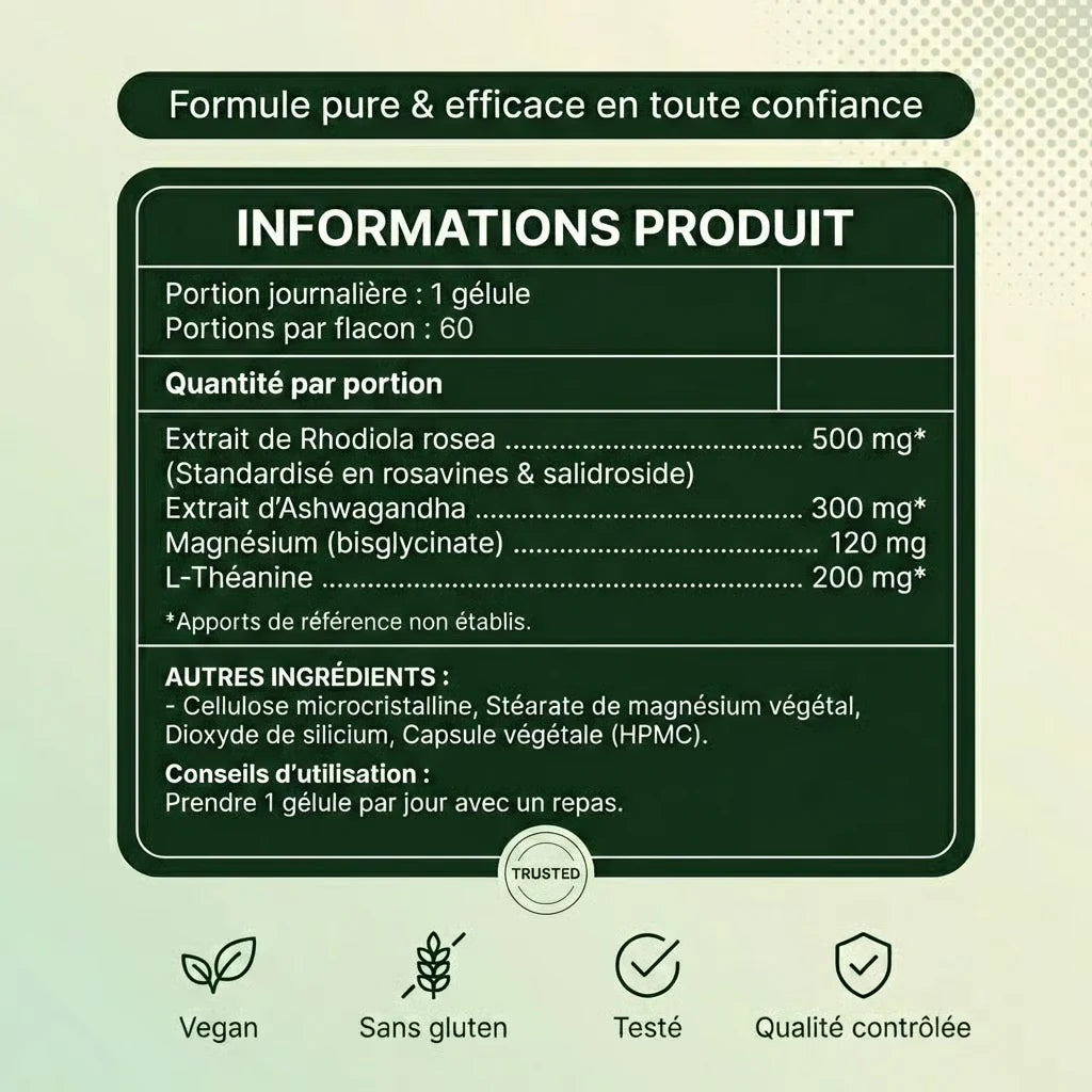 VitaLux™ - Rhodiola Complex – Stress ,Sommeil, Énergie & Focus.