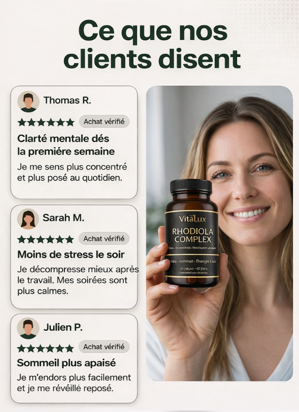 VitaLux™ - Rhodiola Complex – Stress ,Sommeil, Énergie & Focus.